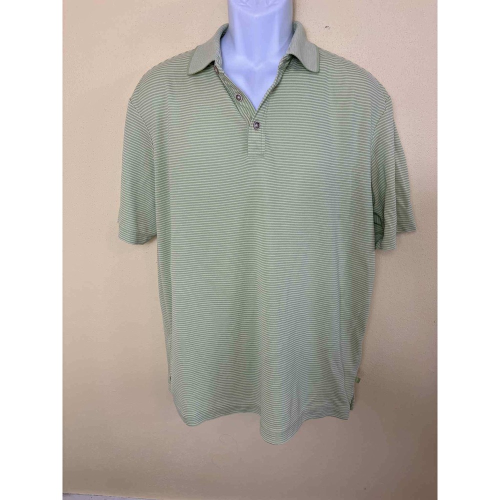 Tommy Bahama Striped Polo Shirt Men's Medium M Casual Short Sleeve‎ Golf